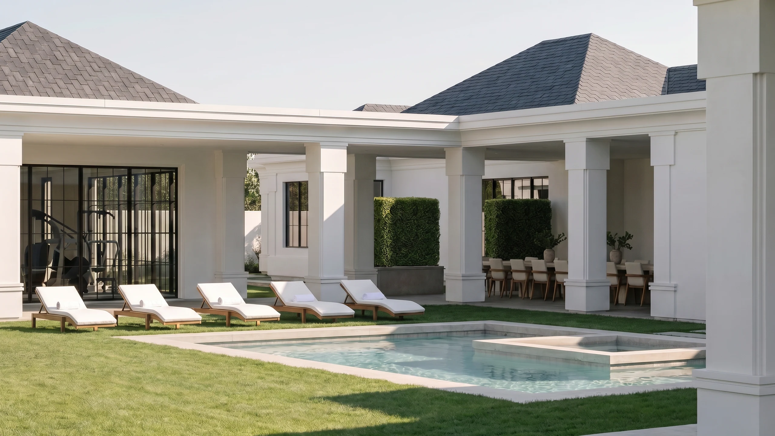 Architectural visualization of the pool at Las Vegas Estate.